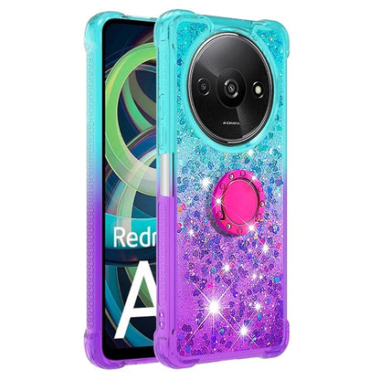 YB Quicksand Series-8 for Xiaomi Redmi A3 Case TPU Glitter Liquid Kickstand Phone Cover