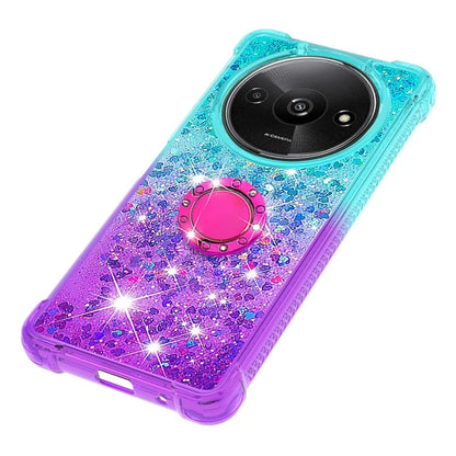 YB Quicksand Series-8 for Xiaomi Redmi A3 Case TPU Glitter Liquid Kickstand Phone Cover