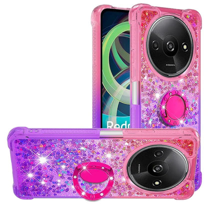 YB Quicksand Series-8 for Xiaomi Redmi A3 Case TPU Glitter Liquid Kickstand Phone Cover