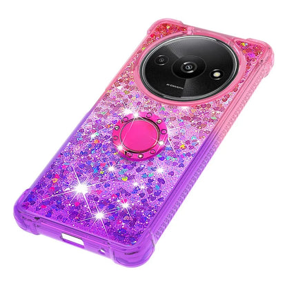 YB Quicksand Series-8 for Xiaomi Redmi A3 Case TPU Glitter Liquid Kickstand Phone Cover