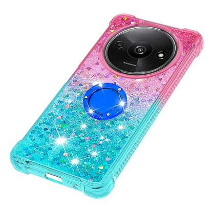 YB Quicksand Series-8 for Xiaomi Redmi A3 Case TPU Glitter Liquid Kickstand Phone Cover