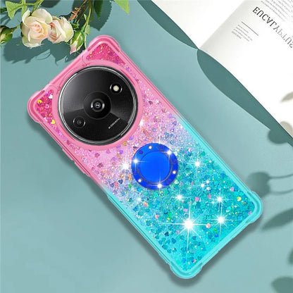YB Quicksand Series-8 for Xiaomi Redmi A3 Case TPU Glitter Liquid Kickstand Phone Cover