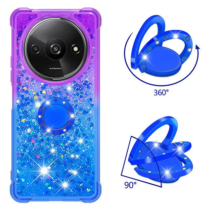 YB Quicksand Series-8 for Xiaomi Redmi A3 Case TPU Glitter Liquid Kickstand Phone Cover