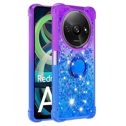 YB Quicksand Series-8 for Xiaomi Redmi A3 Case TPU Glitter Liquid Kickstand Phone Cover