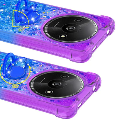 YB Quicksand Series-8 for Xiaomi Redmi A3 Case TPU Glitter Liquid Kickstand Phone Cover