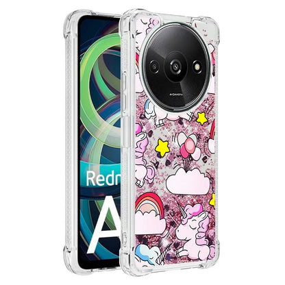 YB Quicksand Series-2 For Xiaomi Redmi A3 Case Glitter Bling Flowing TPU Pattern Phone Cover
