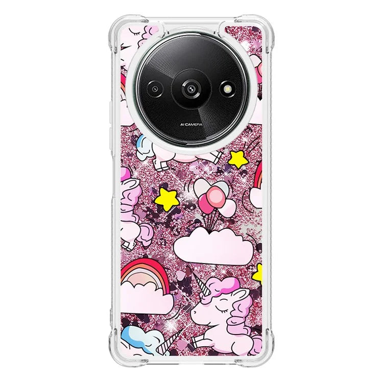 YB Quicksand Series-2 For Xiaomi Redmi A3 Case Glitter Bling Flowing TPU Pattern Phone Cover