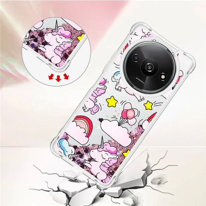 YB Quicksand Series-2 For Xiaomi Redmi A3 Case Glitter Bling Flowing TPU Pattern Phone Cover