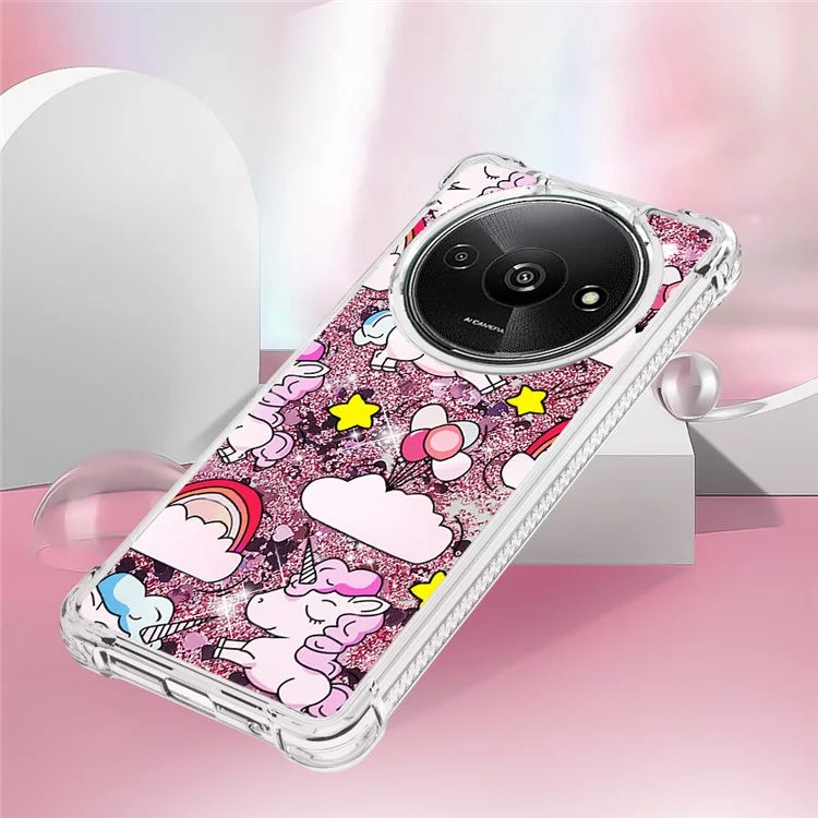 YB Quicksand Series-2 For Xiaomi Redmi A3 Case Glitter Bling Flowing TPU Pattern Phone Cover