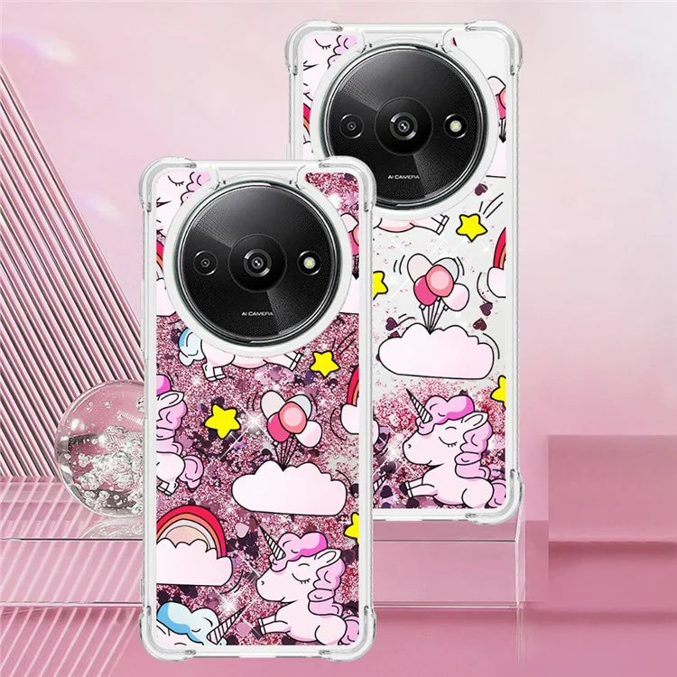 YB Quicksand Series-2 For Xiaomi Redmi A3 Case Glitter Bling Flowing TPU Pattern Phone Cover