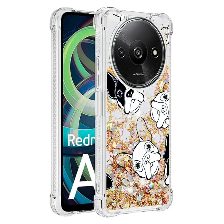 YB Quicksand Series-2 For Xiaomi Redmi A3 Case Glitter Bling Flowing TPU Pattern Phone Cover