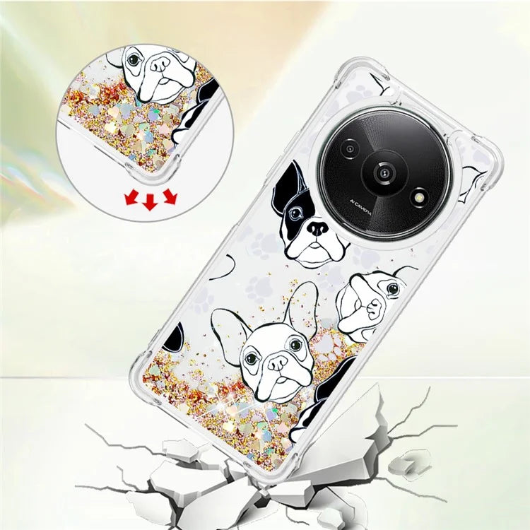 YB Quicksand Series-2 For Xiaomi Redmi A3 Case Glitter Bling Flowing TPU Pattern Phone Cover