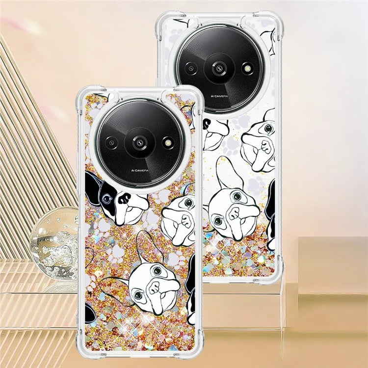 YB Quicksand Series-2 For Xiaomi Redmi A3 Case Glitter Bling Flowing TPU Pattern Phone Cover