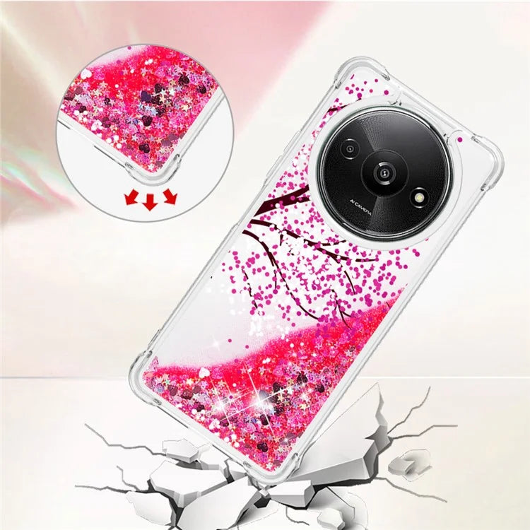 YB Quicksand Series-2 For Xiaomi Redmi A3 Case Glitter Bling Flowing TPU Pattern Phone Cover