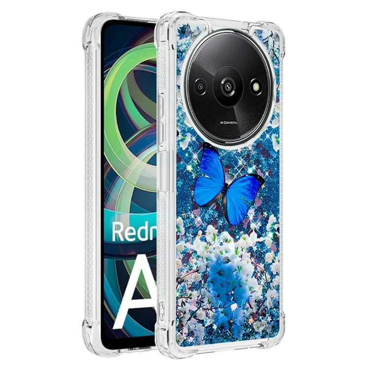 YB Quicksand Series-2 For Xiaomi Redmi A3 Case Glitter Bling Flowing TPU Pattern Phone Cover