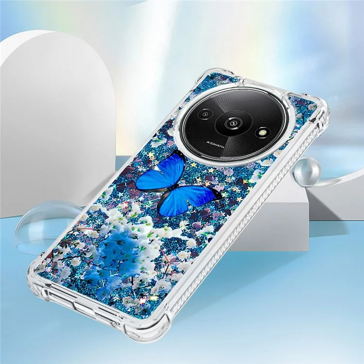YB Quicksand Series-2 For Xiaomi Redmi A3 Case Glitter Bling Flowing TPU Pattern Phone Cover