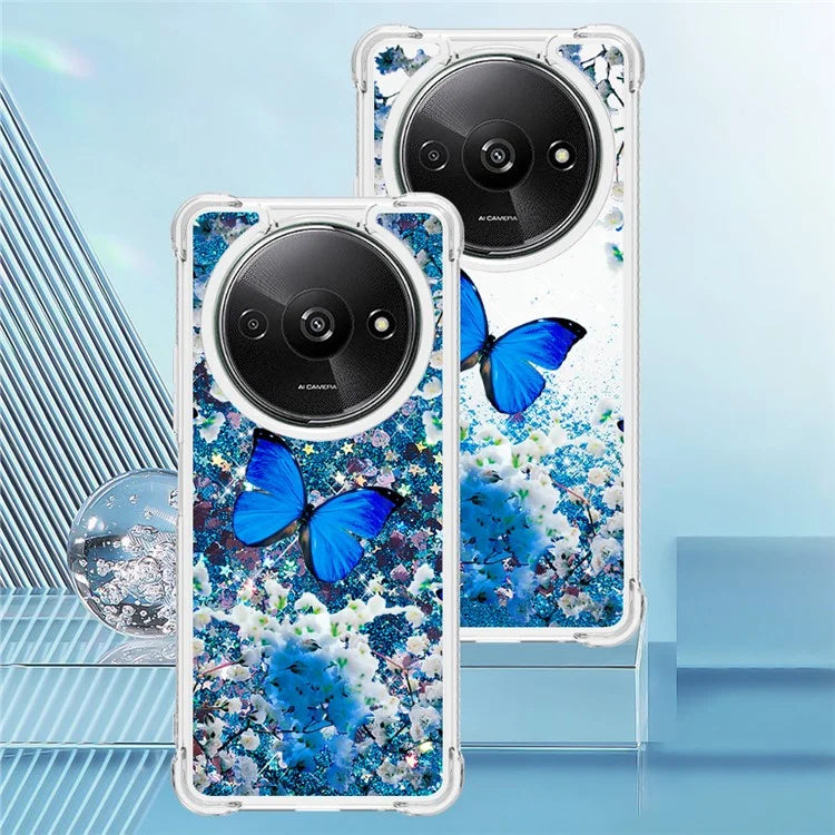 YB Quicksand Series-2 For Xiaomi Redmi A3 Case Glitter Bling Flowing TPU Pattern Phone Cover