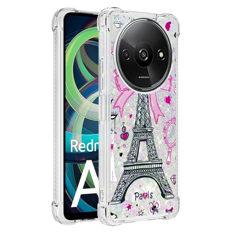 YB Quicksand Series-2 For Xiaomi Redmi A3 Case Glitter Bling Flowing TPU Pattern Phone Cover