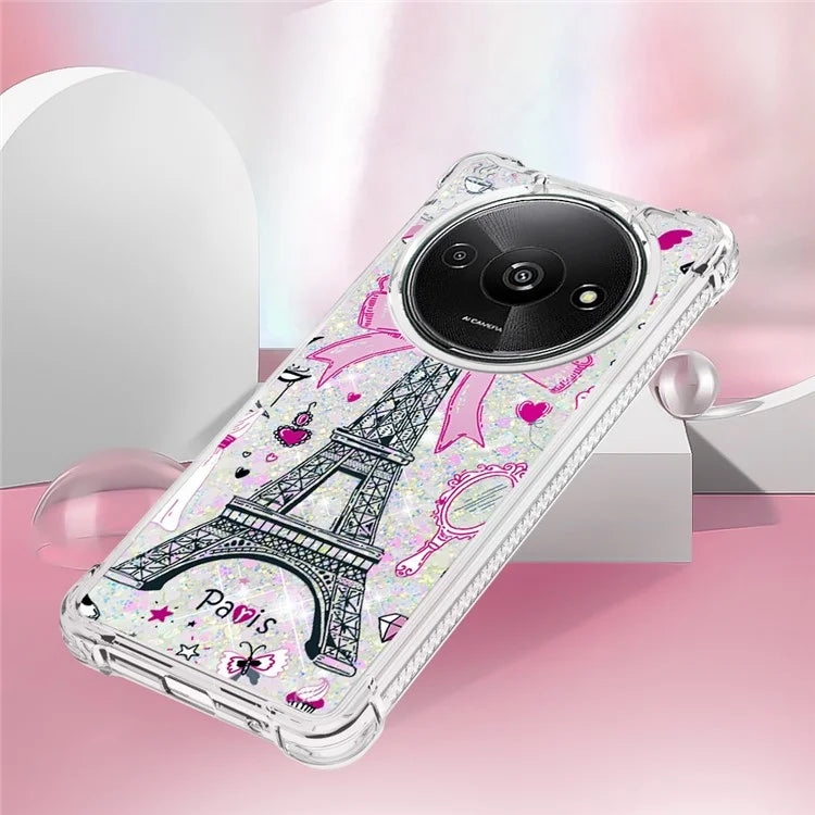 YB Quicksand Series-2 For Xiaomi Redmi A3 Case Glitter Bling Flowing TPU Pattern Phone Cover