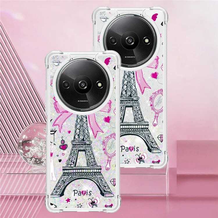 YB Quicksand Series-2 For Xiaomi Redmi A3 Case Glitter Bling Flowing TPU Pattern Phone Cover