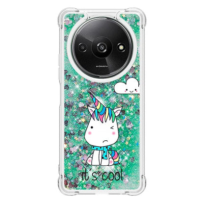 YB Quicksand Series-2 For Xiaomi Redmi A3 Case Glitter Bling Flowing TPU Pattern Phone Cover