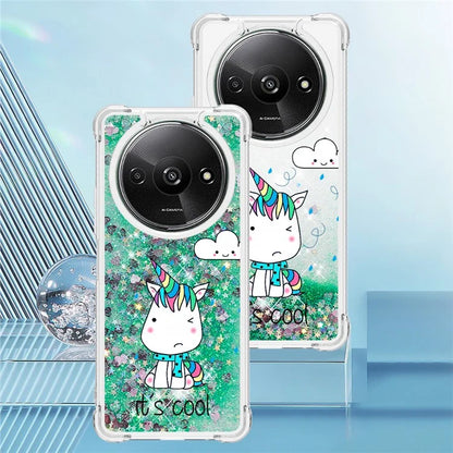 YB Quicksand Series-2 For Xiaomi Redmi A3 Case Glitter Bling Flowing TPU Pattern Phone Cover