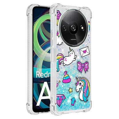 YB Quicksand Series-2 For Xiaomi Redmi A3 Case Glitter Bling Flowing TPU Pattern Phone Cover