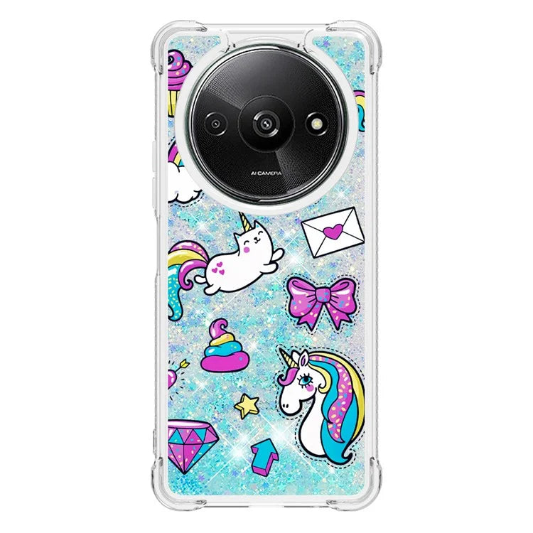 YB Quicksand Series-2 For Xiaomi Redmi A3 Case Glitter Bling Flowing TPU Pattern Phone Cover