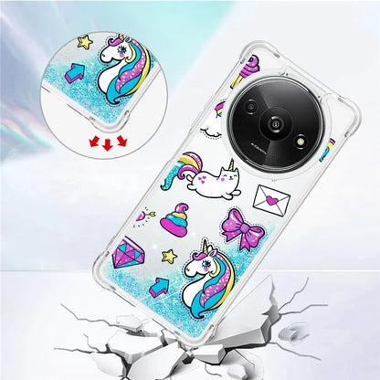 YB Quicksand Series-2 For Xiaomi Redmi A3 Case Glitter Bling Flowing TPU Pattern Phone Cover