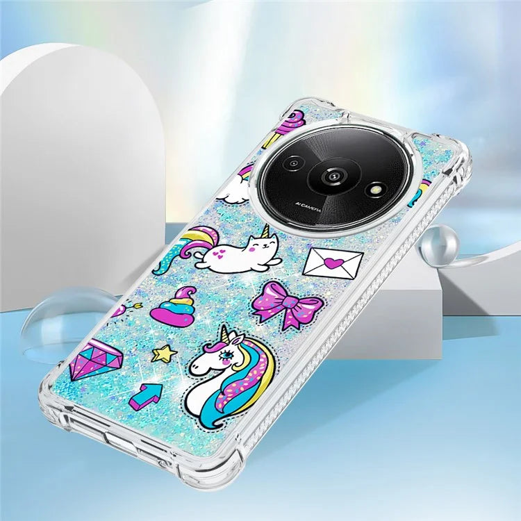 YB Quicksand Series-2 For Xiaomi Redmi A3 Case Glitter Bling Flowing TPU Pattern Phone Cover