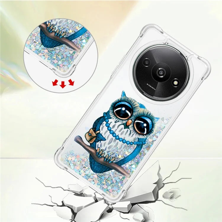 YB Quicksand Series-2 For Xiaomi Redmi A3 Case Glitter Bling Flowing TPU Pattern Phone Cover