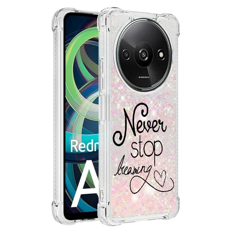 YB Quicksand Series-2 For Xiaomi Redmi A3 Case Glitter Bling Flowing TPU Pattern Phone Cover