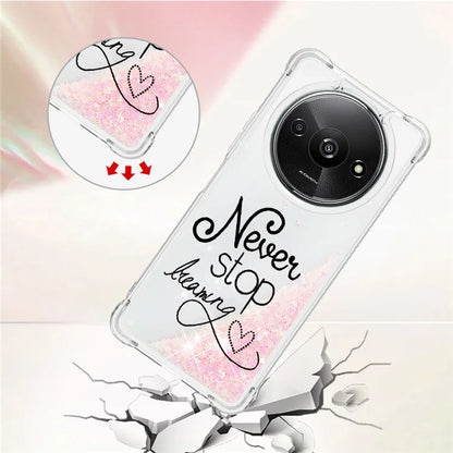 YB Quicksand Series-2 For Xiaomi Redmi A3 Case Glitter Bling Flowing TPU Pattern Phone Cover