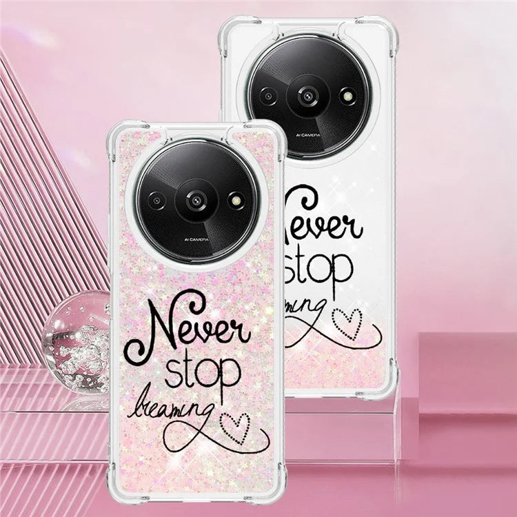 YB Quicksand Series-2 For Xiaomi Redmi A3 Case Glitter Bling Flowing TPU Pattern Phone Cover