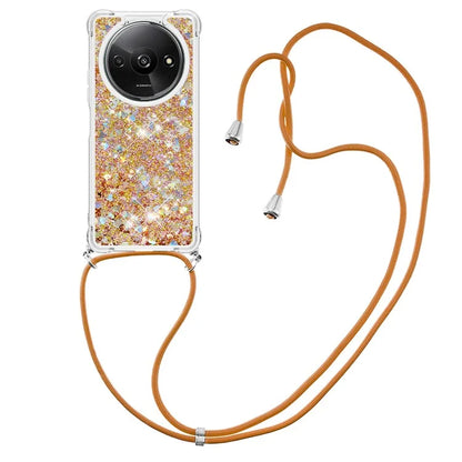 YB Quicksand Series-4 For Xiaomi Redmi A3 TPU Case Sequins Phone Cover with Lanyard