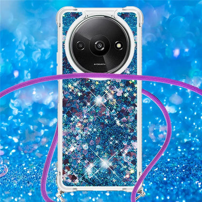 YB Quicksand Series-4 For Xiaomi Redmi A3 TPU Case Sequins Phone Cover with Lanyard