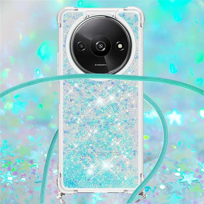YB Quicksand Series-4 For Xiaomi Redmi A3 TPU Case Sequins Phone Cover with Lanyard