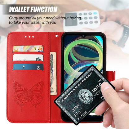 YB Imprinting Series-4 For Xiaomi Redmi A3 Case Butterfly Flip PU Leather Stand Phone Cover