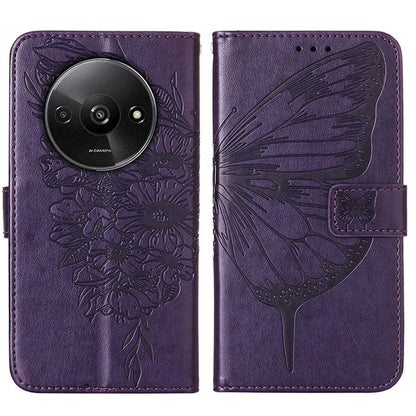 YB Imprinting Series-4 For Xiaomi Redmi A3 Case Butterfly Flip PU Leather Stand Phone Cover