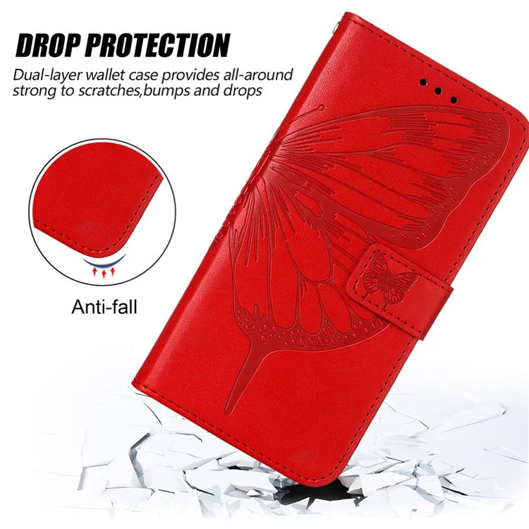 YB Imprinting Series-4 For Xiaomi Redmi A3 Case Butterfly Flip PU Leather Stand Phone Cover