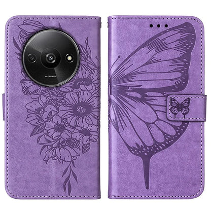 YB Imprinting Series-4 For Xiaomi Redmi A3 Case Butterfly Flip PU Leather Stand Phone Cover