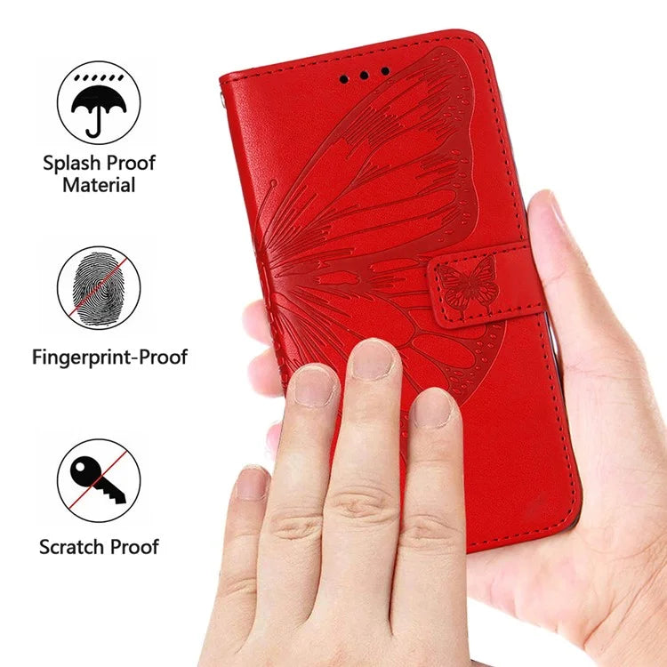 YB Imprinting Series-4 For Xiaomi Redmi A3 Case Butterfly Flip PU Leather Stand Phone Cover