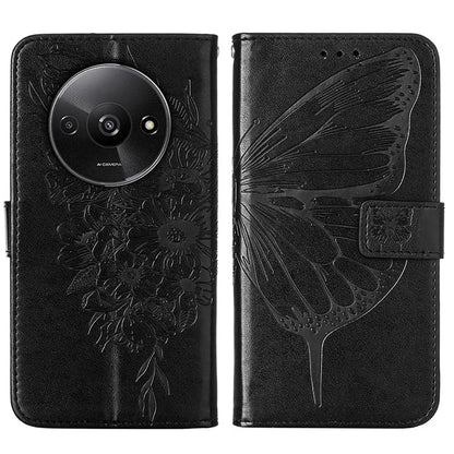 YB Imprinting Series-4 For Xiaomi Redmi A3 Case Butterfly Flip PU Leather Stand Phone Cover