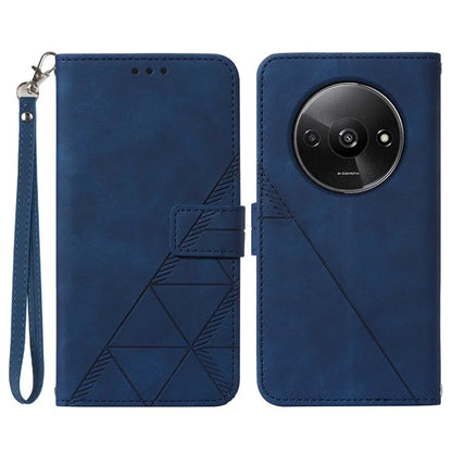 YB Imprinting Series-1 For Xiaomi Redmi A3 Case Line Pattern Protective Leather Wallet Phone Cover