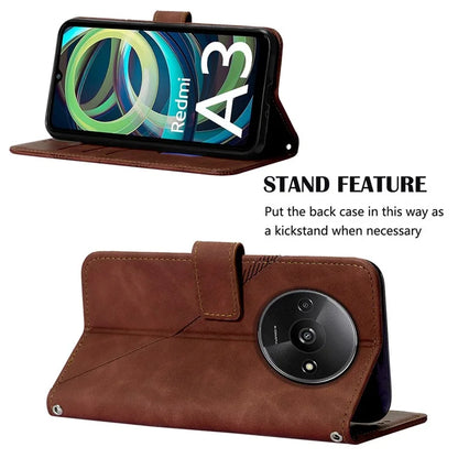 YB Imprinting Series-1 For Xiaomi Redmi A3 Case Line Pattern Protective Leather Wallet Phone Cover