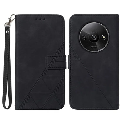 YB Imprinting Series-1 For Xiaomi Redmi A3 Case Line Pattern Protective Leather Wallet Phone Cover