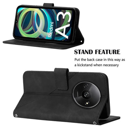 YB Imprinting Series-1 For Xiaomi Redmi A3 Case Line Pattern Protective Leather Wallet Phone Cover