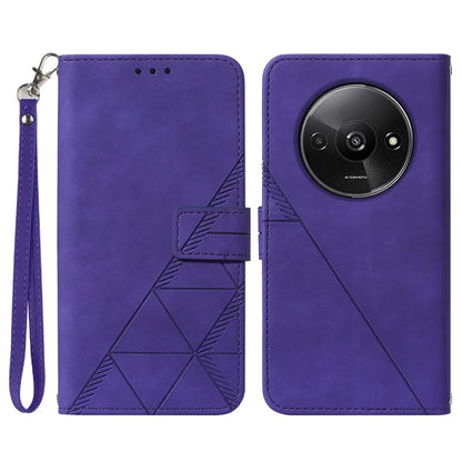 YB Imprinting Series-1 For Xiaomi Redmi A3 Case Line Pattern Protective Leather Wallet Phone Cover