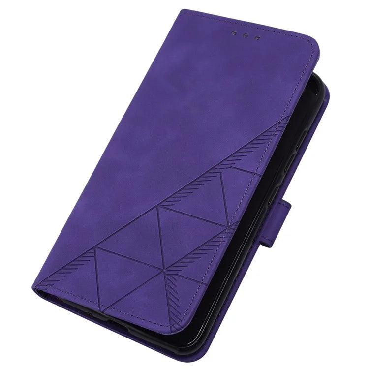 YB Imprinting Series-1 For Xiaomi Redmi A3 Case Line Pattern Protective Leather Wallet Phone Cover