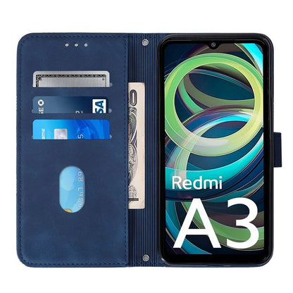 YB Imprinting Series-2 for Xiaomi Redmi A3 Case PU Leather Shoulder Strap Line Pattern Phone Cover